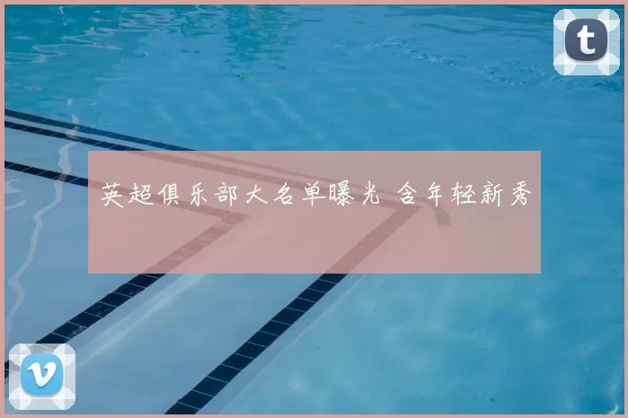 英超俱乐部大名单曝光 含年轻新秀